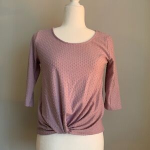 W5 Purple textured twist front top